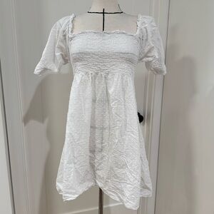 Hill House Textured White Mini Dress